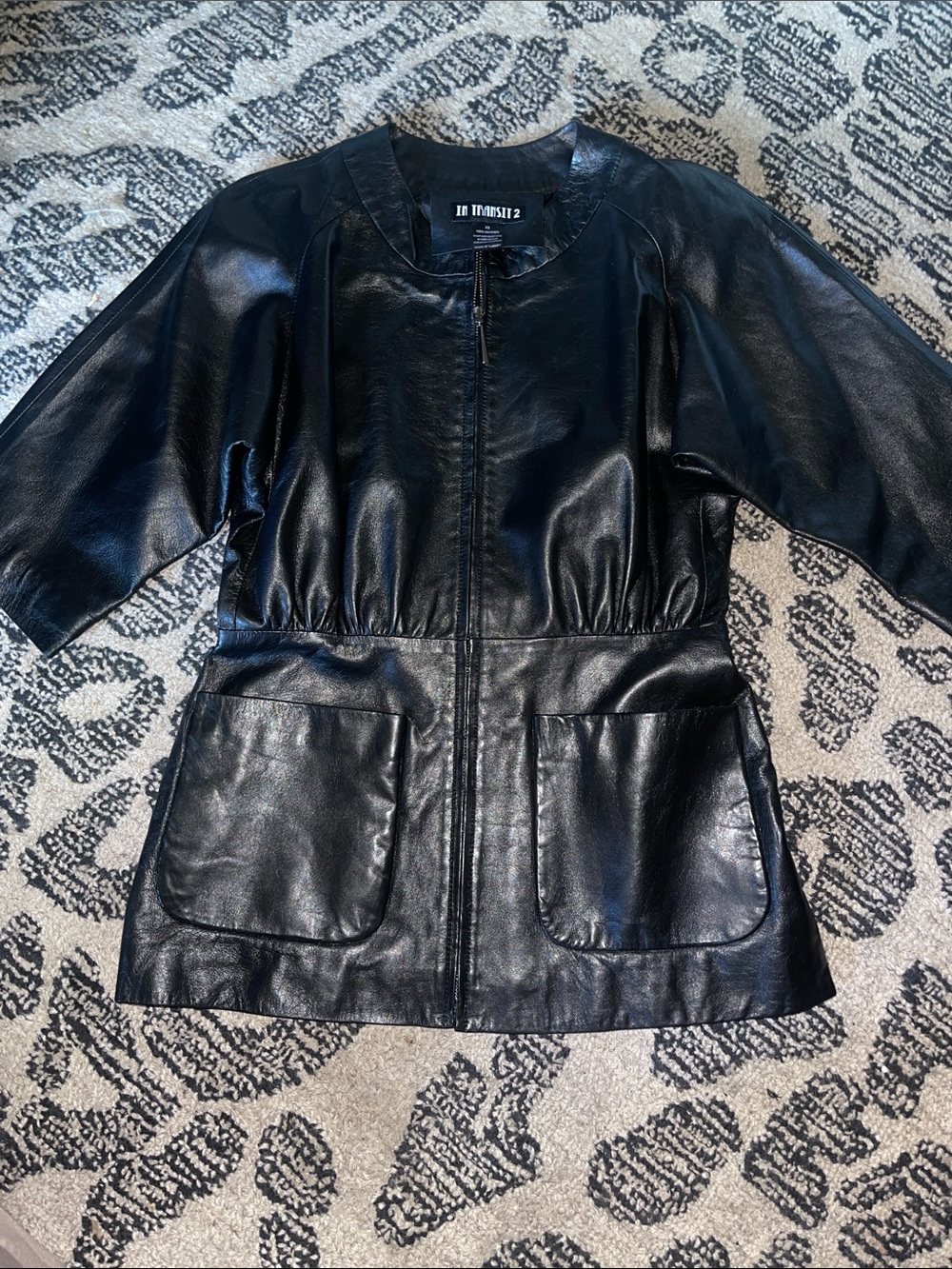 IN TRANSIT 2 Black Leather Zip-Front Jacket